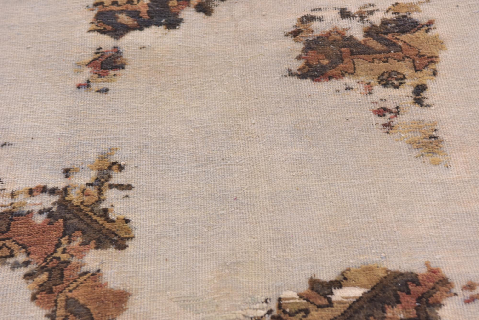 6' 7 x 7' Hand Knotted Ultra Vintage Persian Wool Square Rug