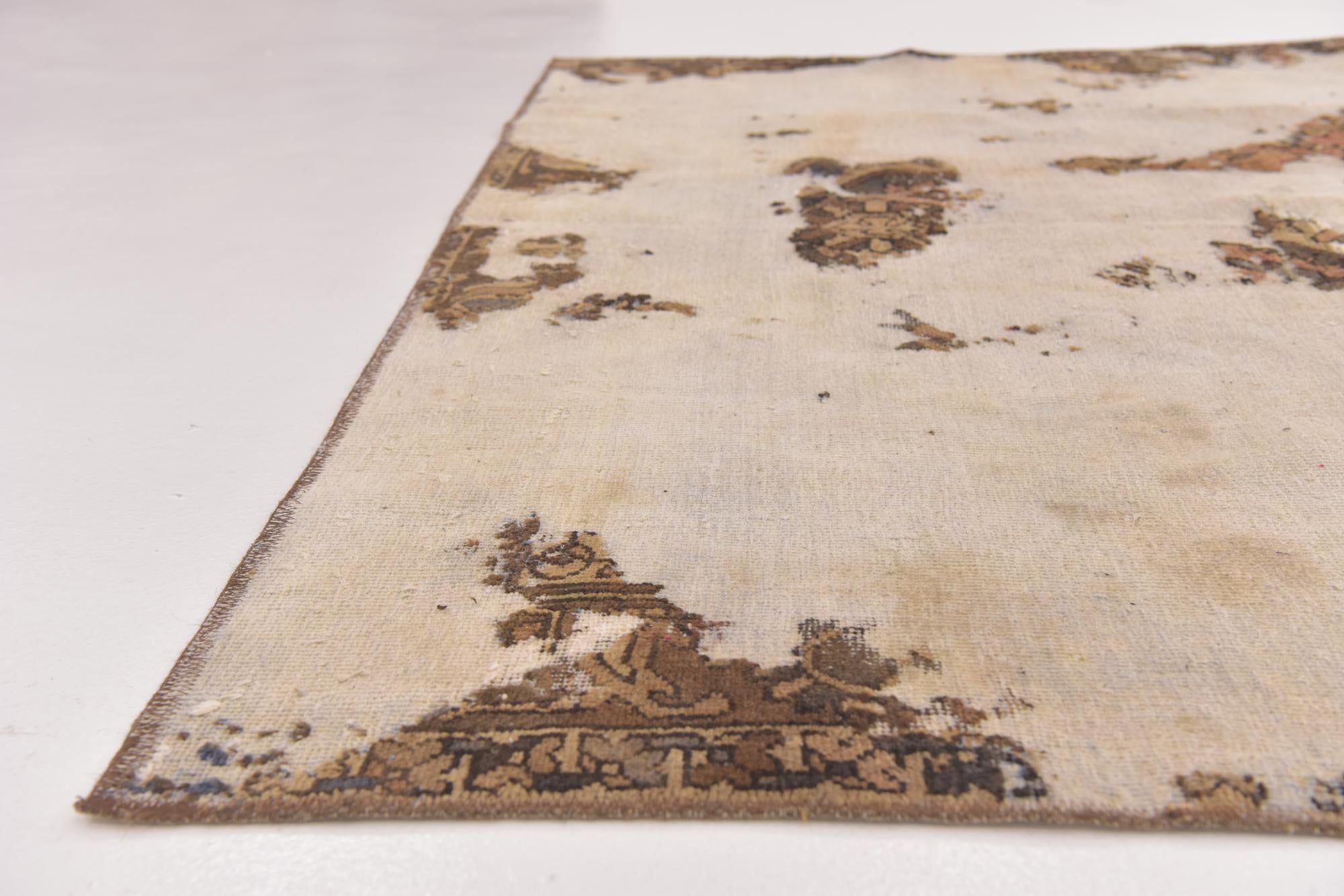 6' 7 x 7' Hand Knotted Ultra Vintage Persian Wool Square Rug