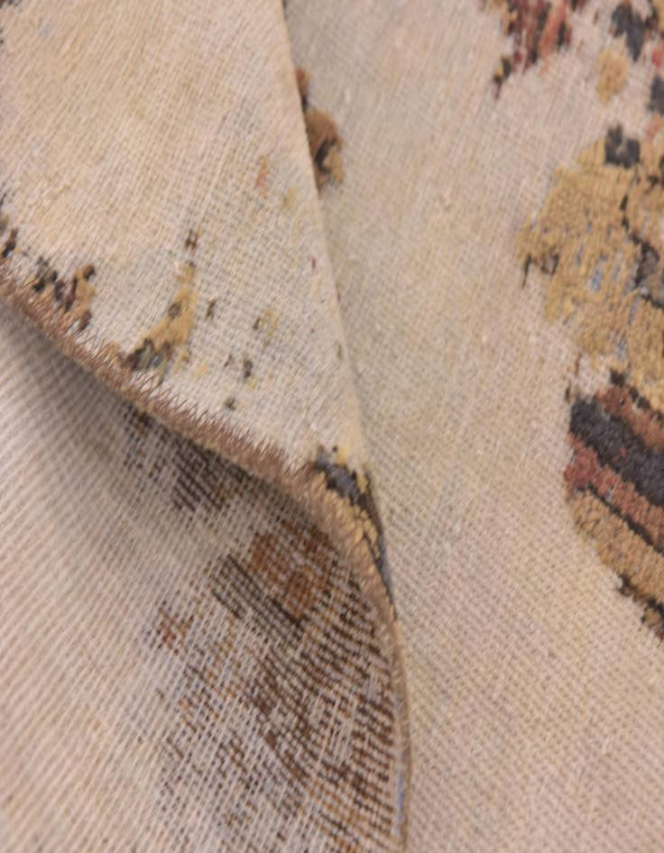 Detail image of 6' 7 x 7'  Hand Knotted Ultra Vintage Persian Wool Square Rug