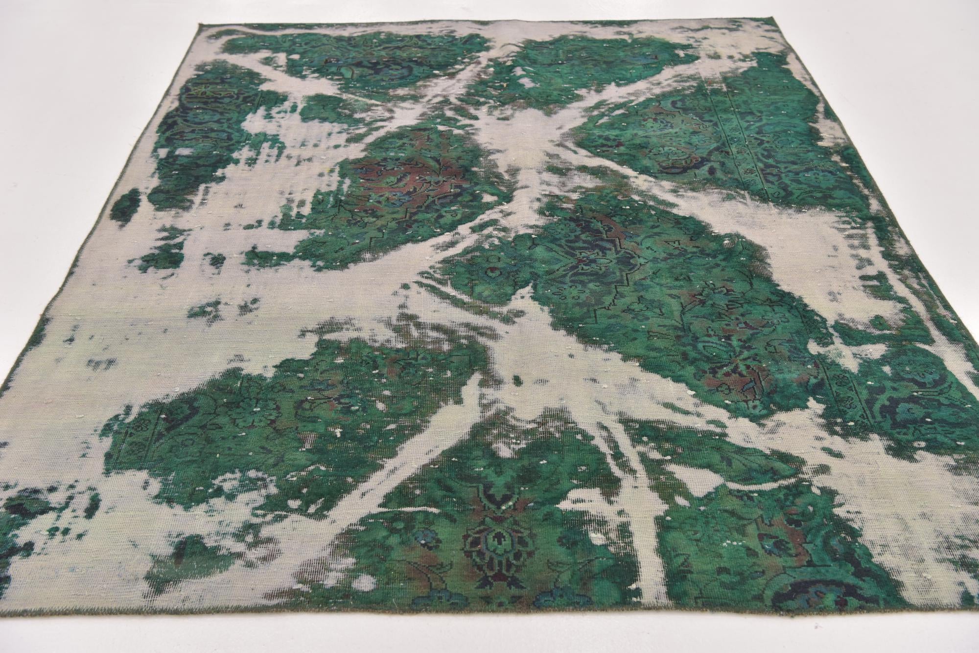 5' 10 x 7' Hand Knotted Ultra Vintage Persian Wool Square Rug