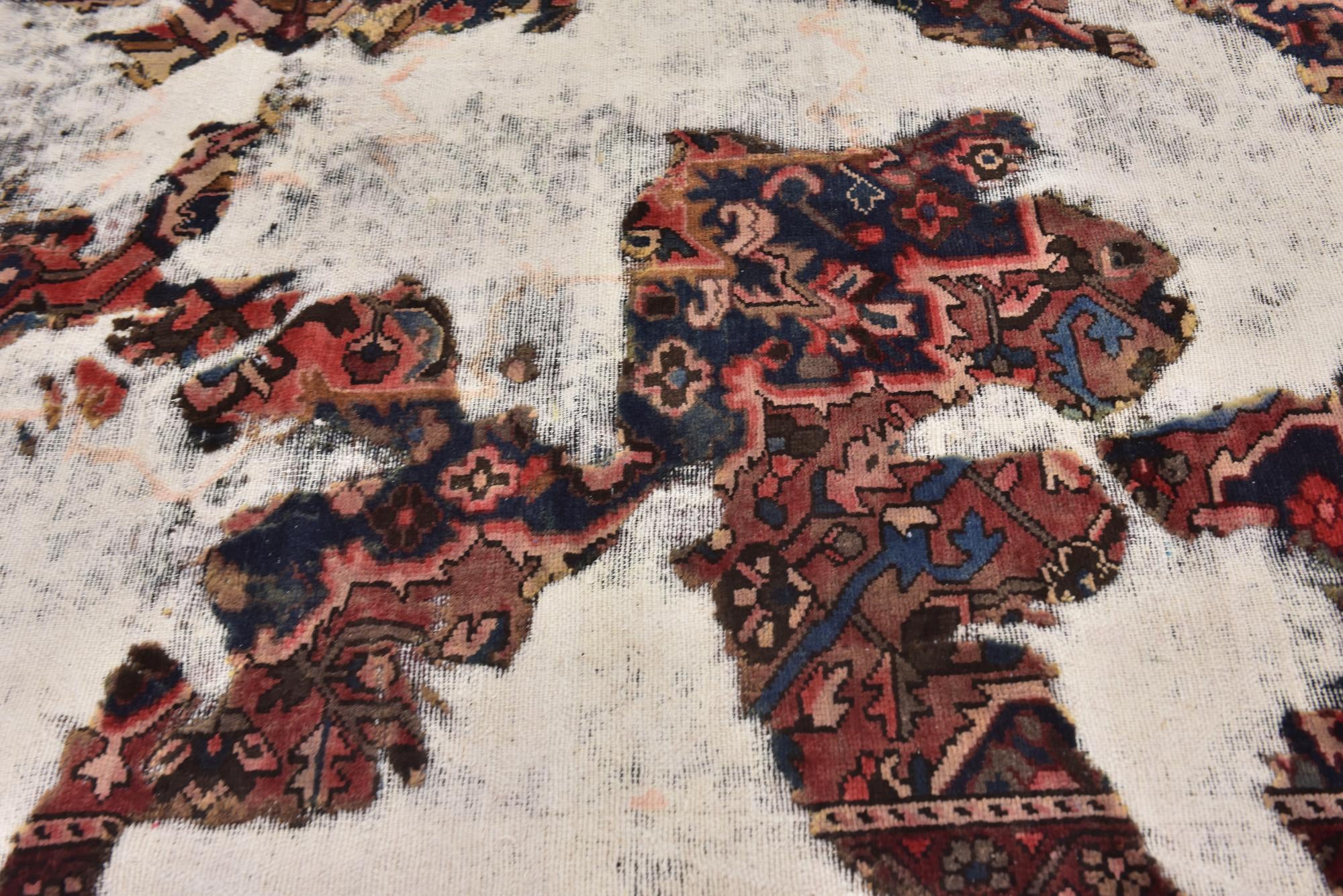 8' 5 x 8' 8 Hand Knotted Ultra Vintage Persian Wool Square Rug