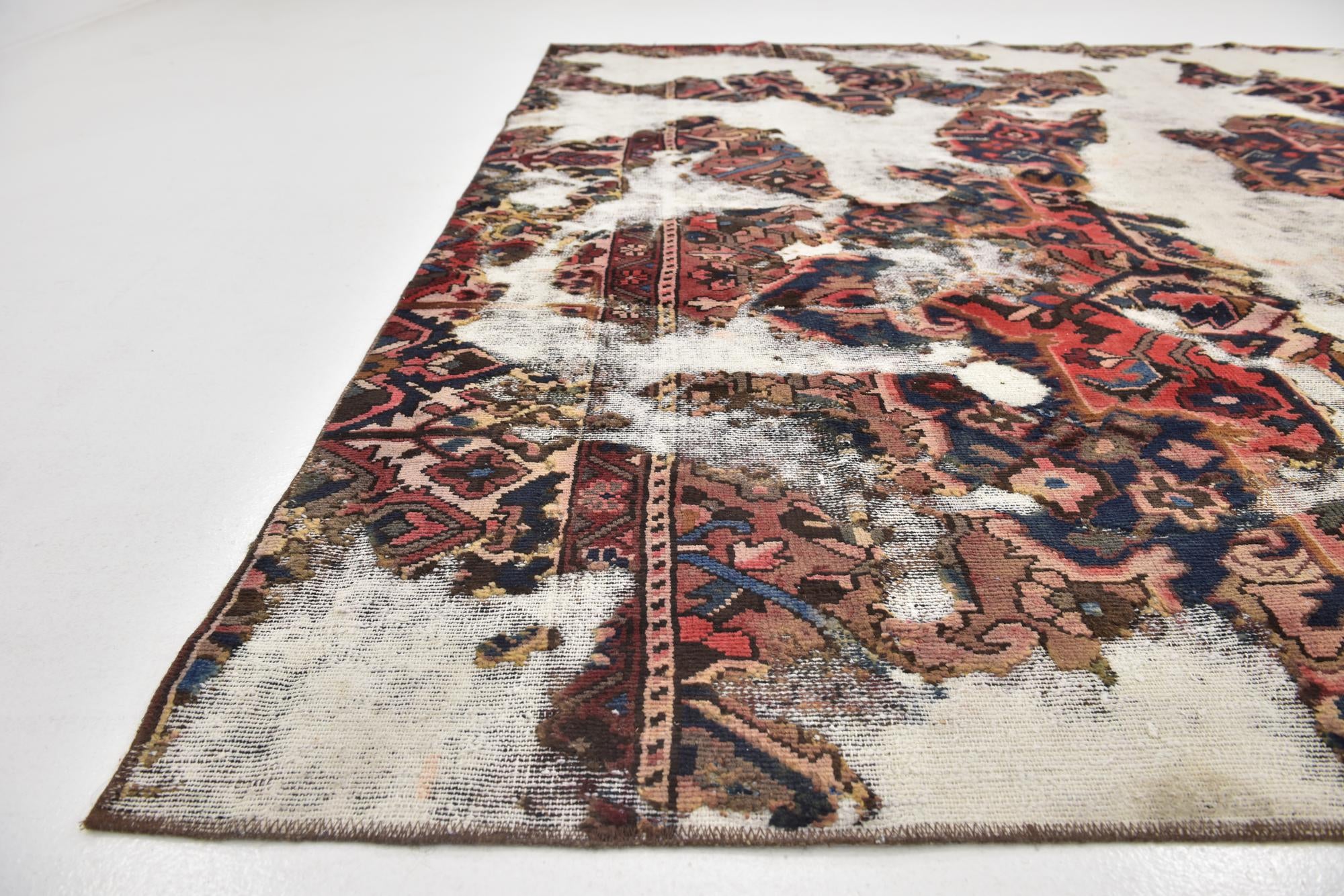 8' 5 x 8' 8 Hand Knotted Ultra Vintage Persian Wool Square Rug