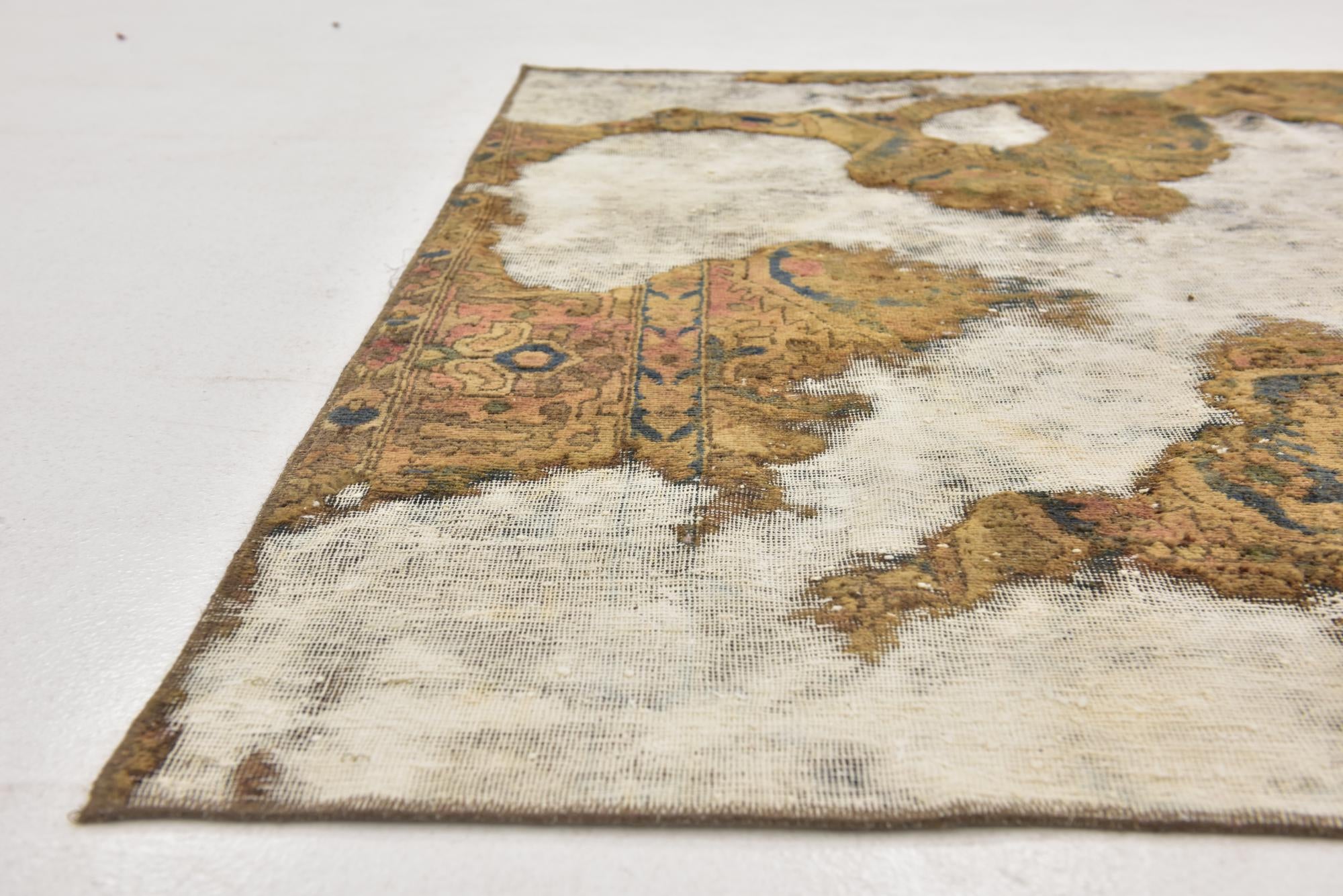 5' 5 x 6' 4 Hand Knotted Ultra Vintage Persian Wool Square Rug