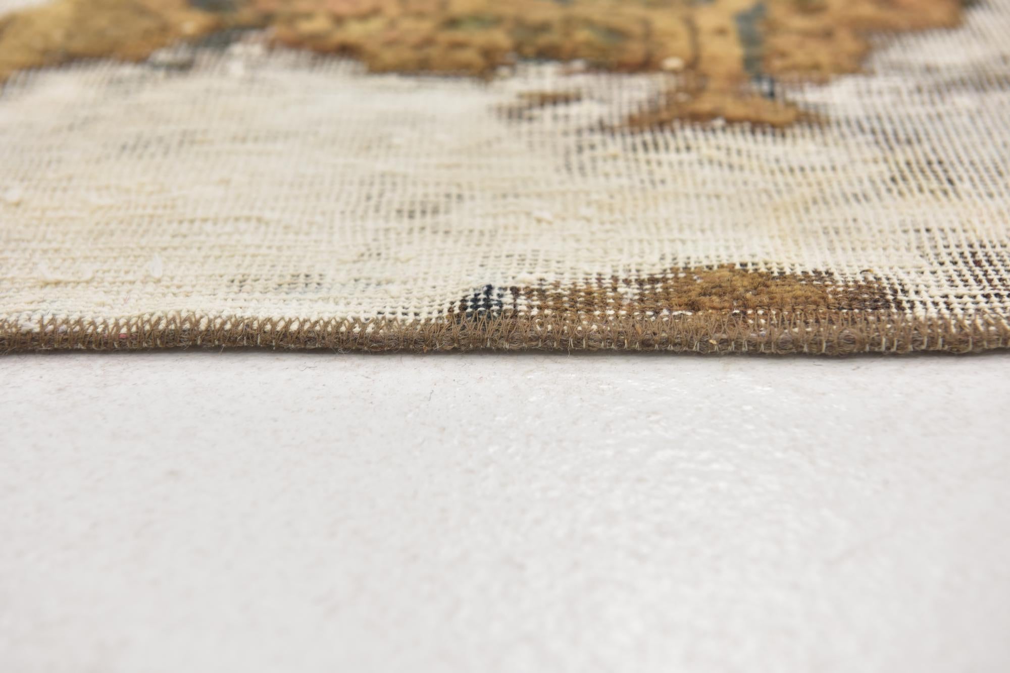 5' 5 x 6' 4 Hand Knotted Ultra Vintage Persian Wool Square Rug