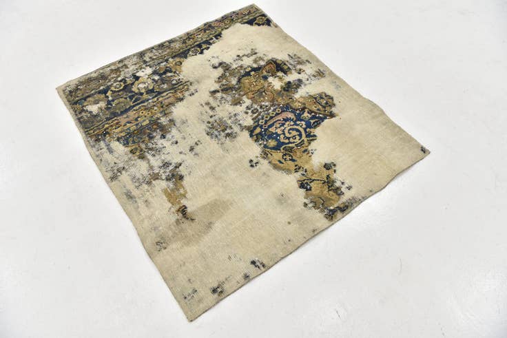 Detail image of 3' 10 x 4' 5 Hand Knotted Ultra Vintage Persian Wool Square Rug