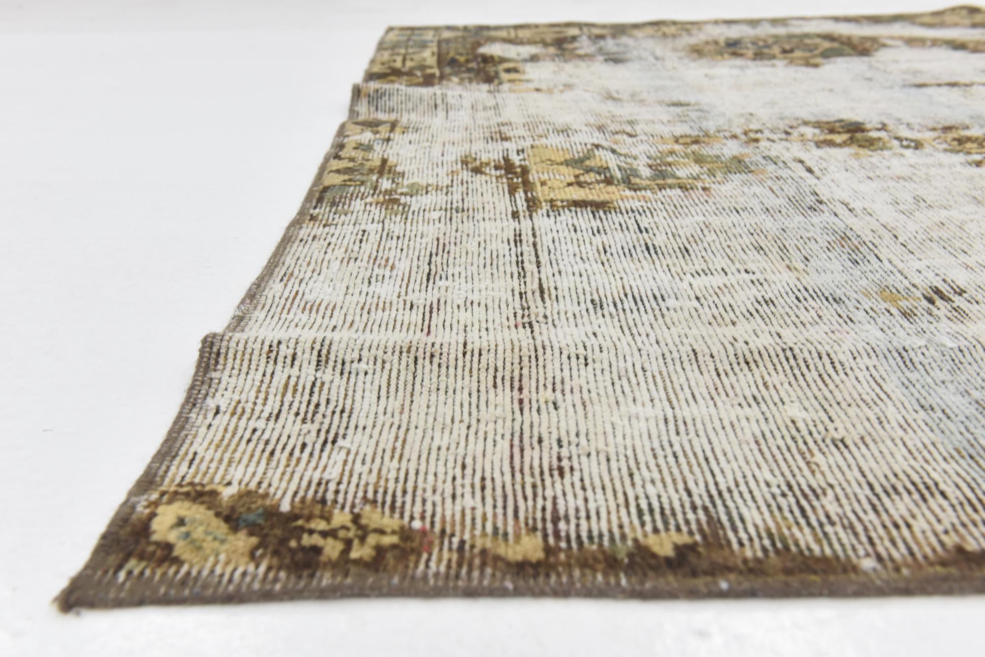6' 6 x 7' 3 Hand Knotted Ultra Vintage Persian Wool Square Rug