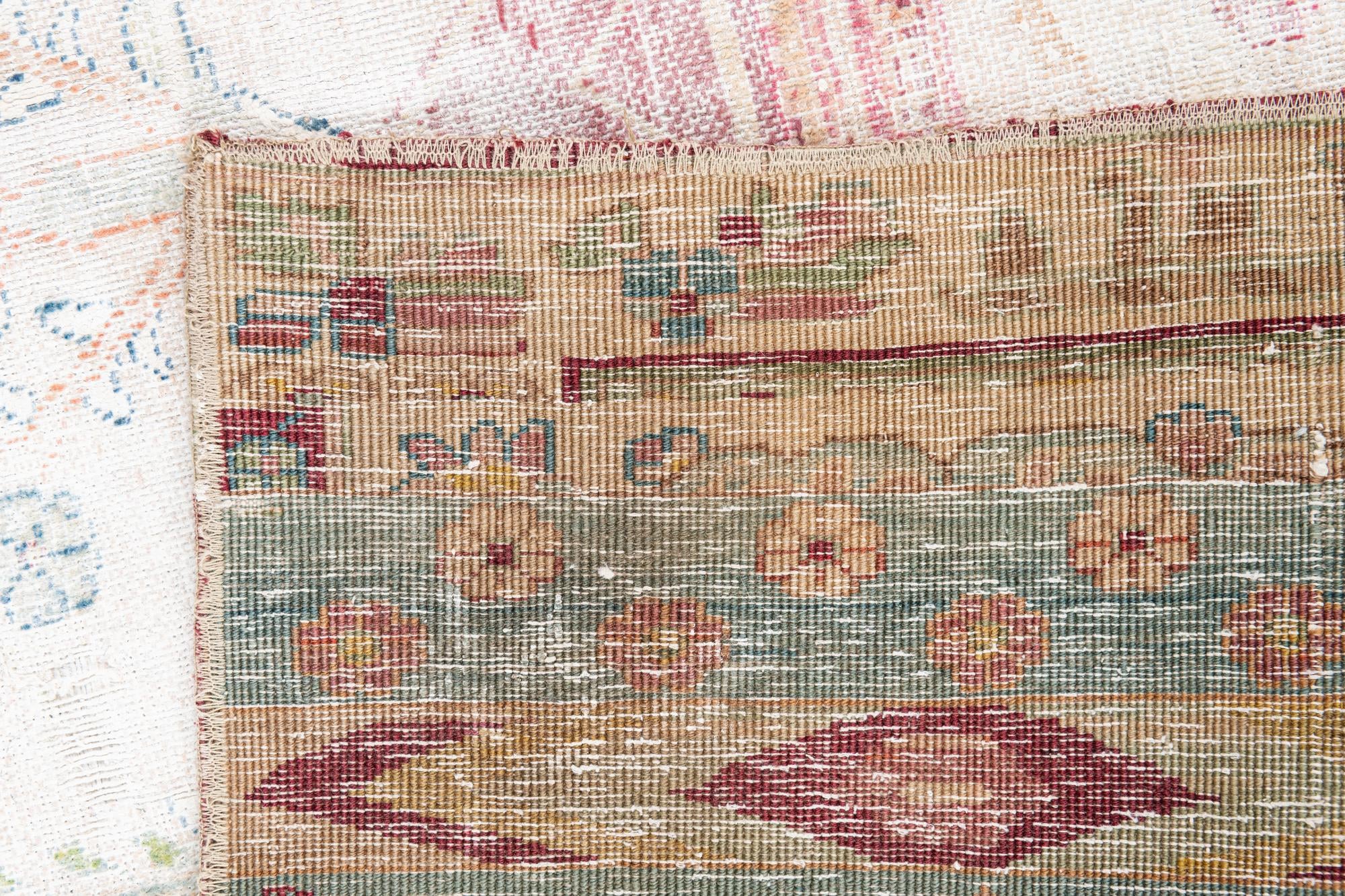 4' 7 x 5' 6 Hand Knotted Ultra Vintage Persian Wool Square Rug