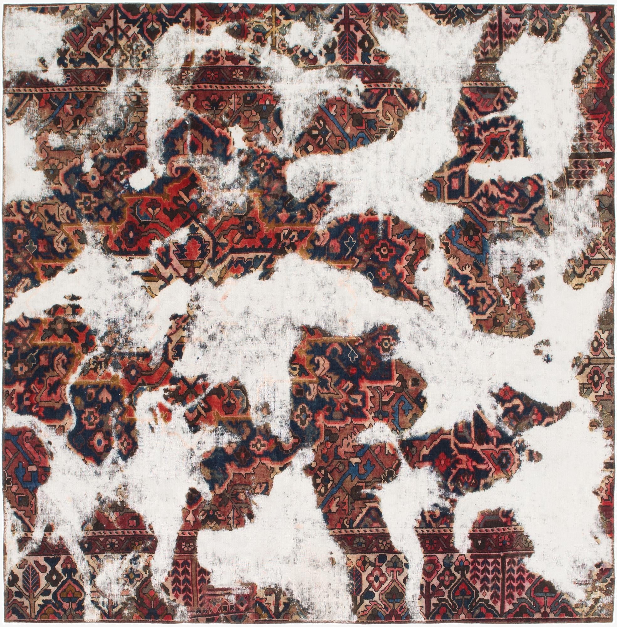 8' 5 x 8' 8  Hand Knotted Ultra Vintage Persian Wool Square Rug