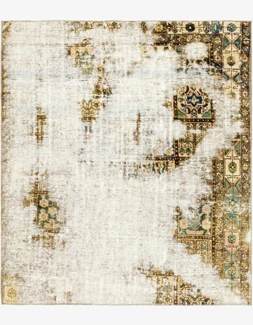 6' 6 x 7' 3 Hand Knotted Ultra Vintage Persian Wool Square Rug