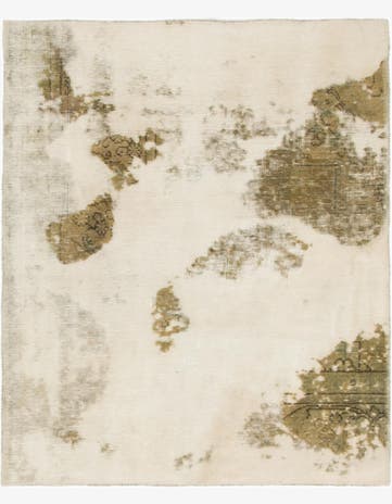 3' 2 x 3' 10 Hand Knotted Ultra Vintage Persian Wool Square Rug