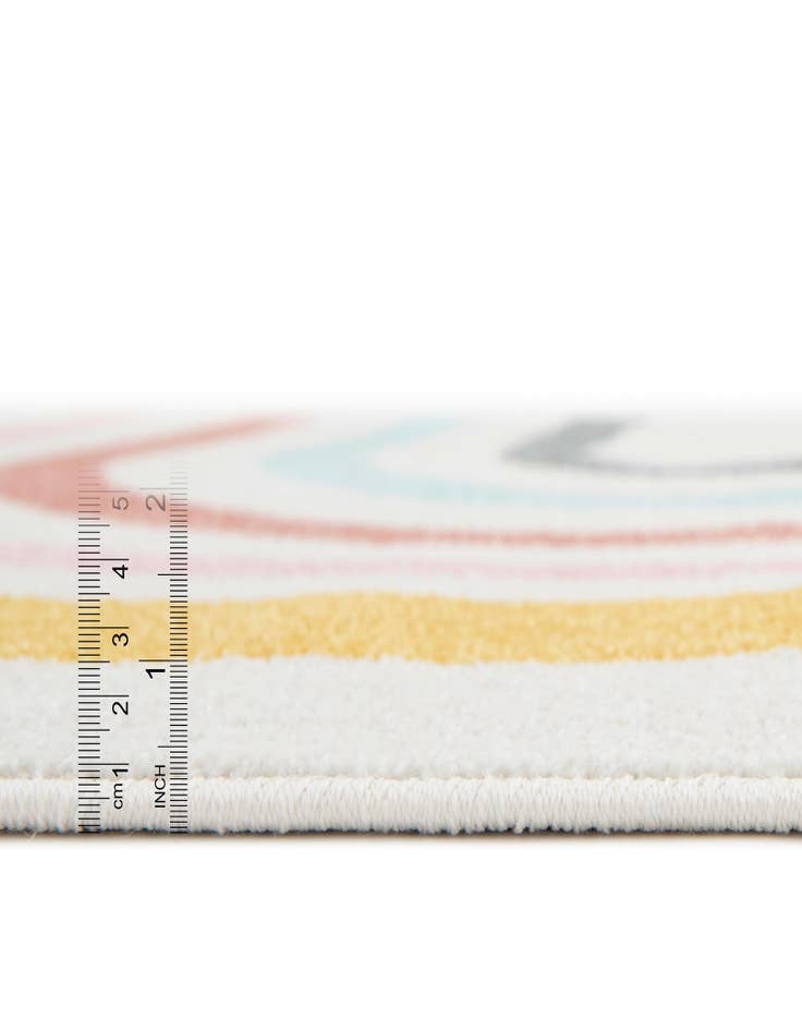 Detail image of 7' 10 x 7' 10 Rainbow Whimsy Kids Square Rug