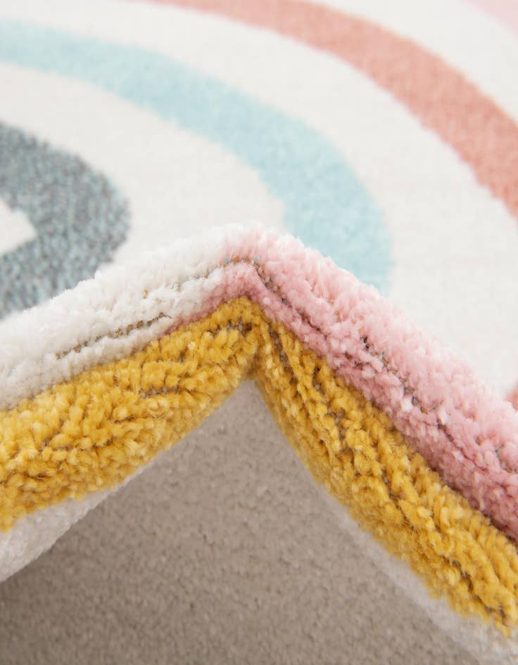 Detail image of 7' 10 x 7' 10 Rainbow Whimsy Kids Square Rug