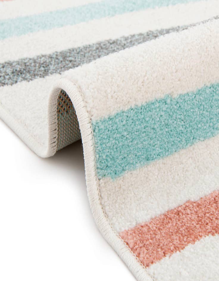 Detail image of 7' 10 x 7' 10 Rainbow Whimsy Kids Square Rug