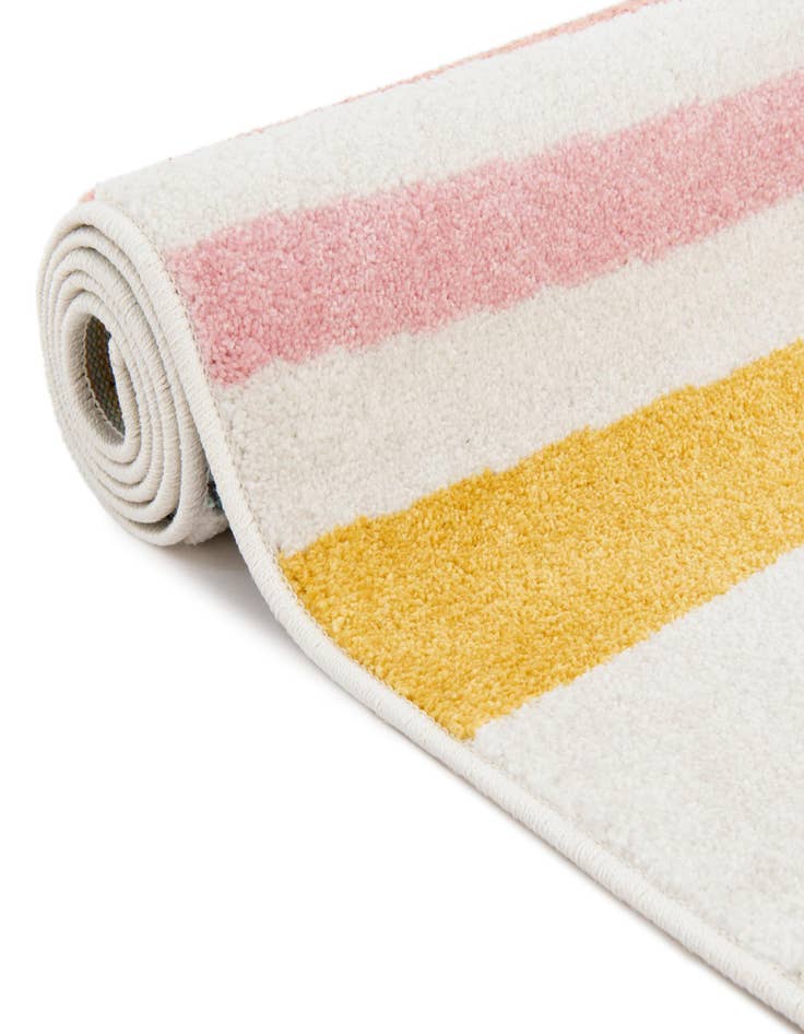 Detail image of 7' 10 x 7' 10 Rainbow Whimsy Kids Square Rug