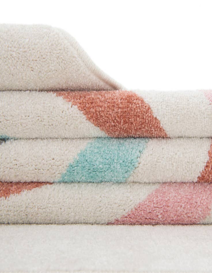 Detail image of 7' 10 x 7' 10 Rainbow Whimsy Kids Square Rug