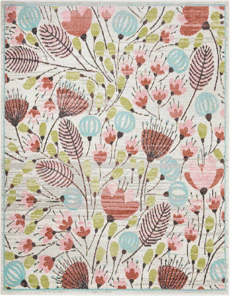 Detail image of 7' 10 x 7' 10 Flowers Whimsy Kids Square Rug