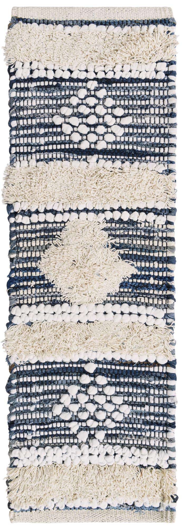 0' 9 x 2' 6 Hand Woven Cotton Chindi Stair Rug