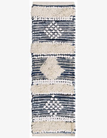 0' 9 x 2' 6 Hand Woven Cotton Chindi Stair Rug