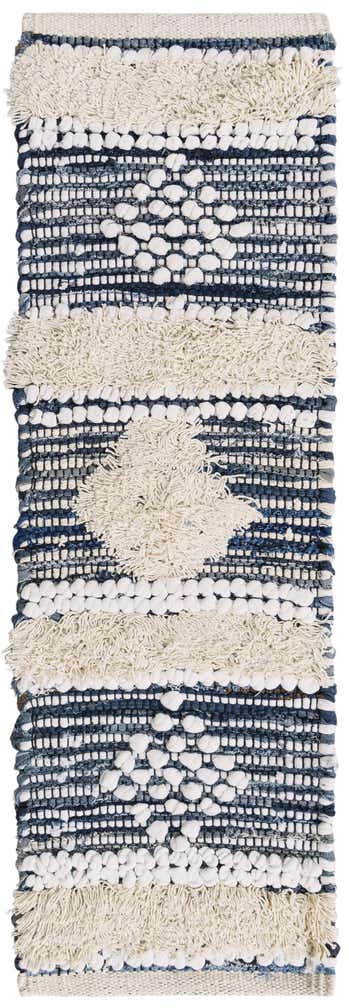 0' 9 x 2' 6 Hand Woven Cotton Chindi Stair Rug