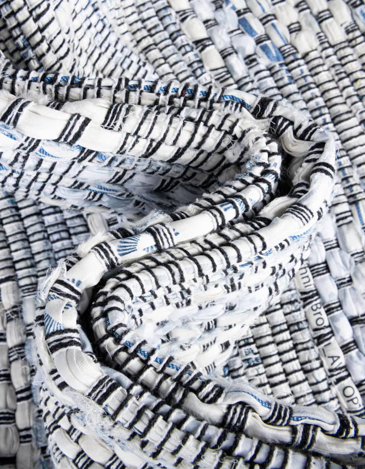 Detail image of 1' 2 x 10' Hand Woven Chindi Cotton Table Runner Rug