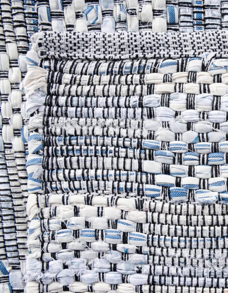 Detail image of 1' 2 x 10' Hand Woven Chindi Cotton Table Runner Rug