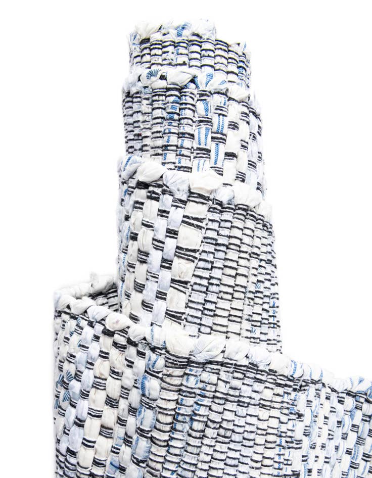 Detail image of 1' 2 x 10' Hand Woven Chindi Cotton Table Runner Rug