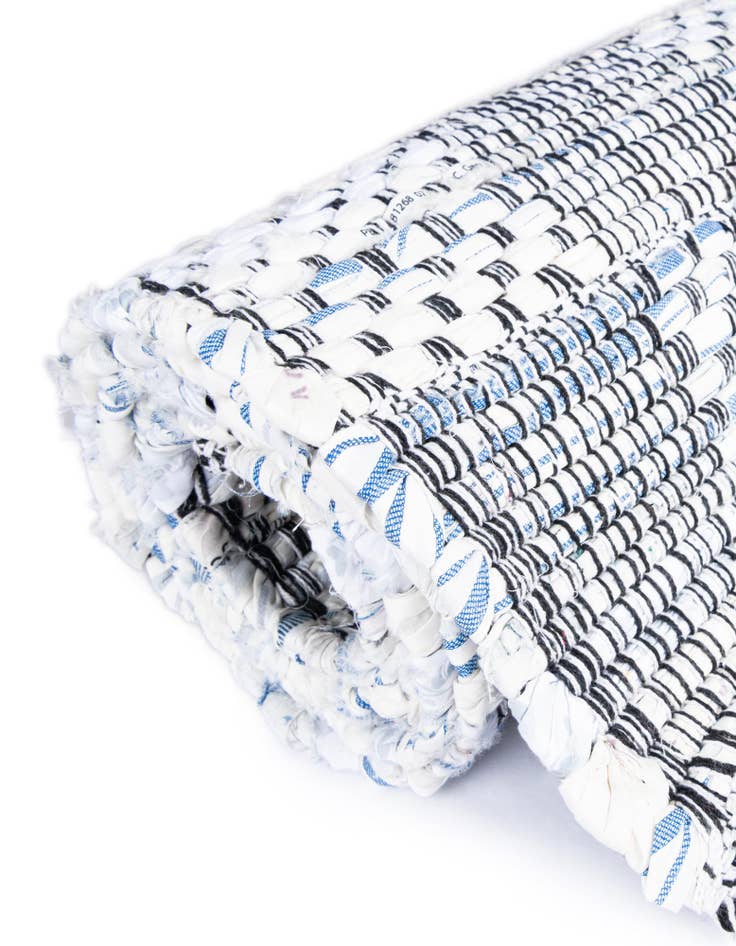 Detail image of 1' 2 x 10' Hand Woven Chindi Cotton Table Runner Rug