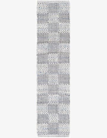 Ivory Hand Woven Chindi Cotton Table Runner Rug