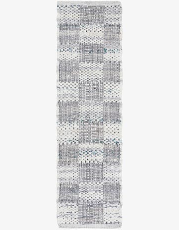 Ivory Hand Woven Chindi Cotton Table Runner Rug