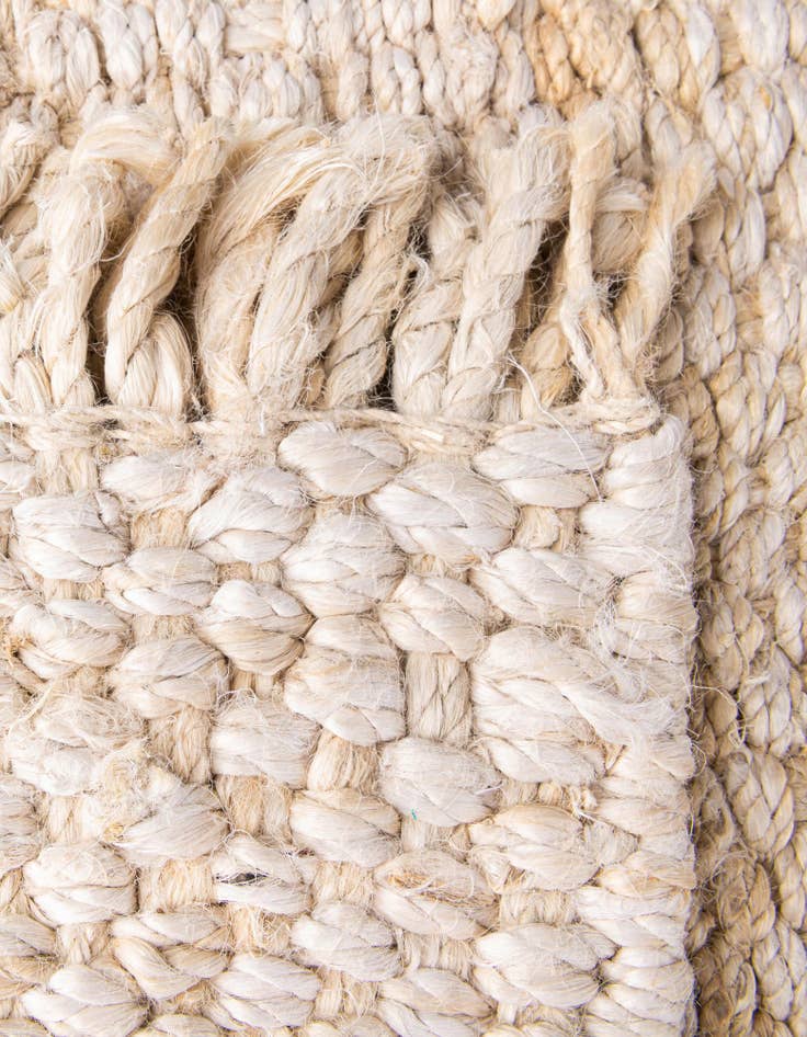 Detail image of 1' 2 x 10' Hand Woven Chunky Jute Table Runner Rug
