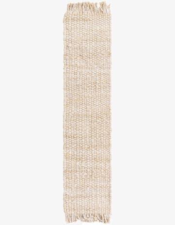 Ivory Hand Woven Chunky Jute Table Runner Rug