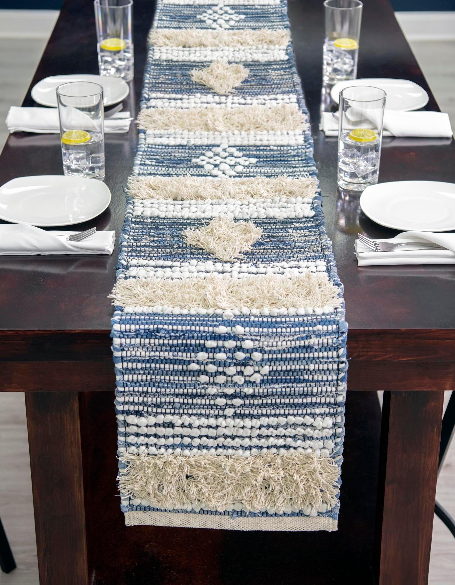 1' 2 x 4' 1 Hand Woven Cotton Chindi Table Runner Rug