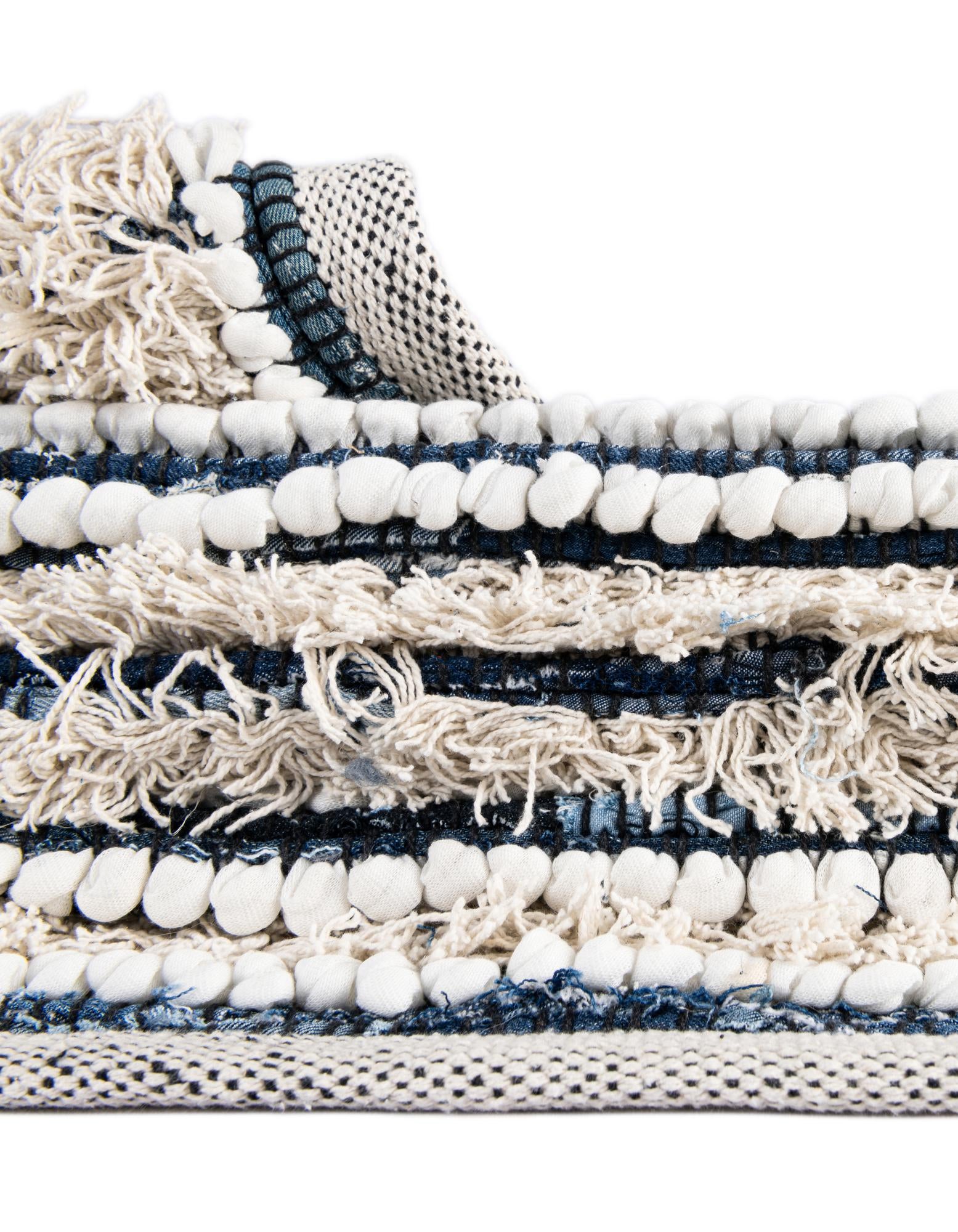 1' 2 x 4' 1 Hand Woven Cotton Chindi Table Runner Rug