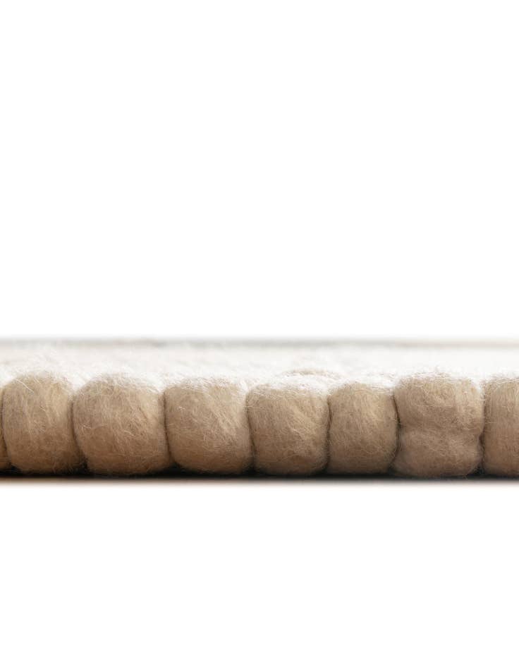Detail image of 1' 2 x 8' Hand Woven Felt Ball Wool Table Runner Rug