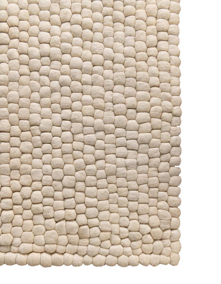 Detail image of 1' 2 x 8' Hand Woven Felt Ball Wool Table Runner Rug