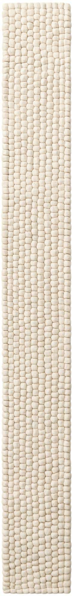 1' 2 x 10' Hand Woven Felt Ball Wool Table Runner Rug