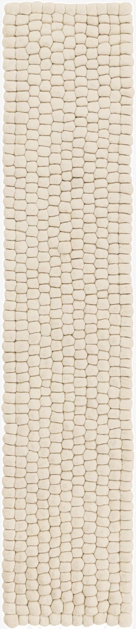 1' 2 x 6' 1  Hand Woven Felt Ball Wool Table Runner Rug