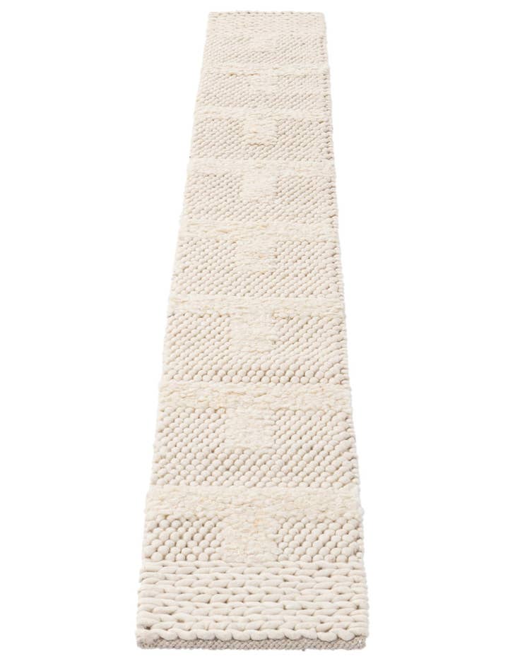 Detail image of 1' 2 x 8' 1 Hand Woven Lana New Zealand Wool Table Runner Rug