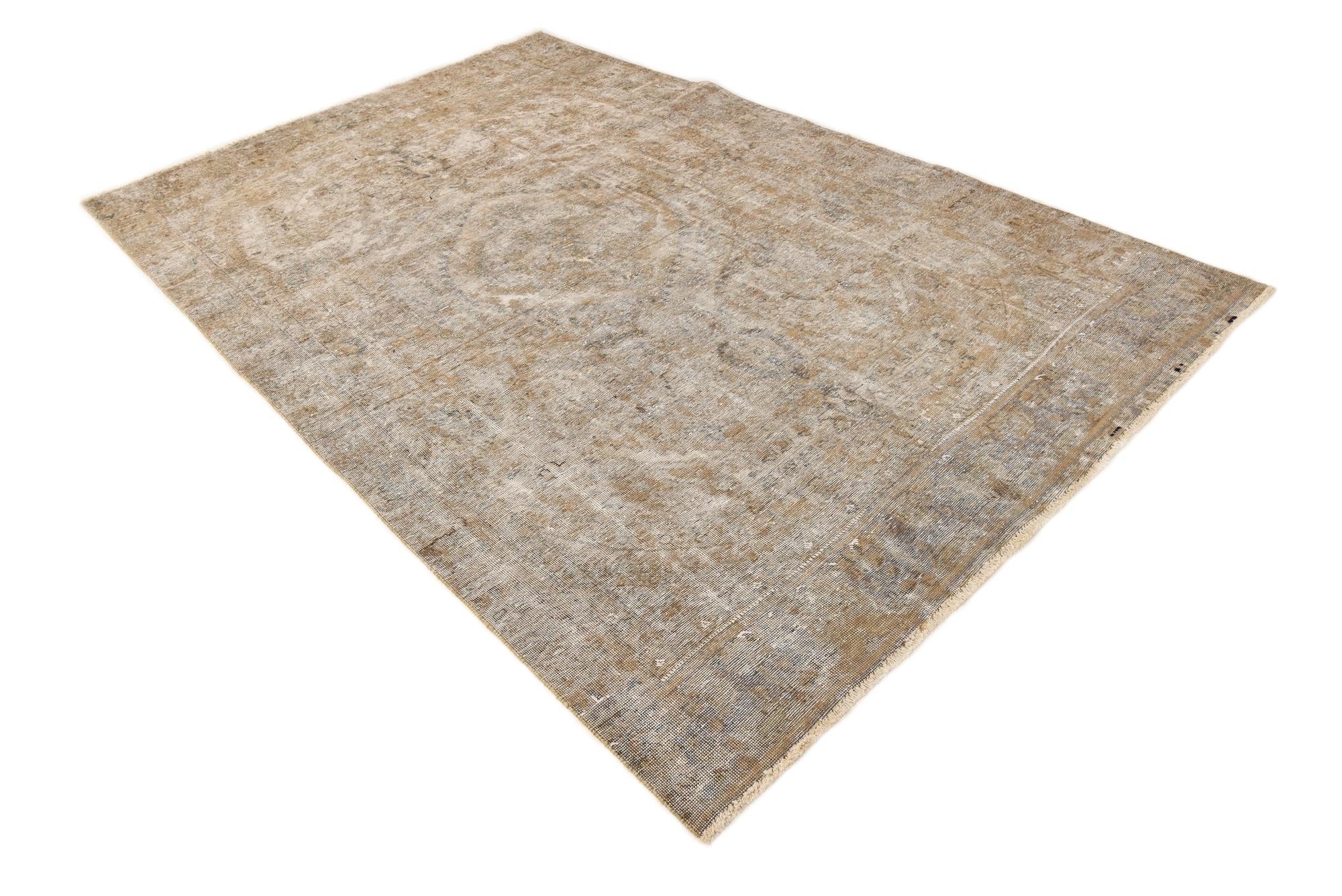 6' 2 x 9' 7 Hand Knotted Ultra Vintage Persian Wool Rug