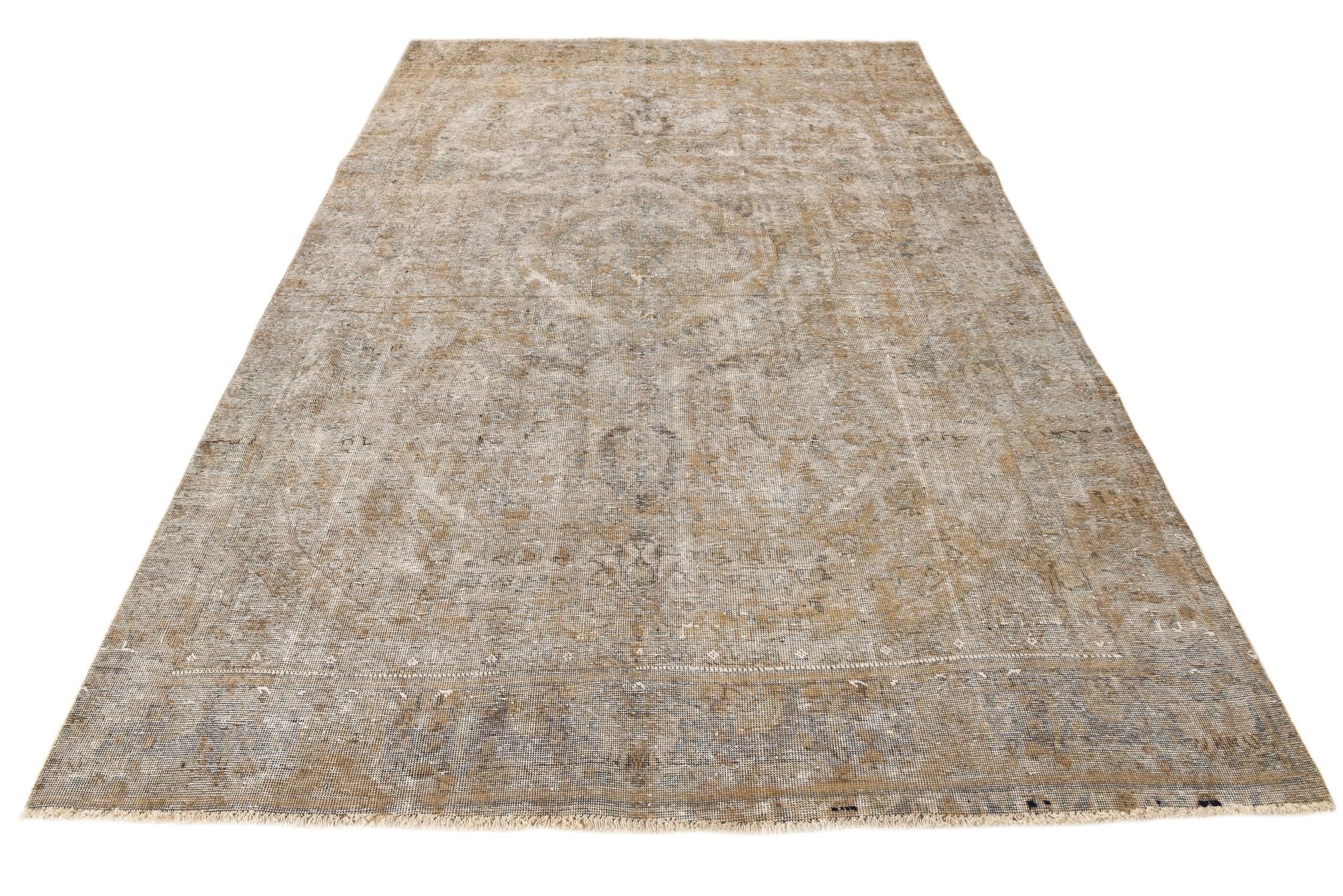 6' 2 x 9' 7 Hand Knotted Ultra Vintage Persian Wool Rug