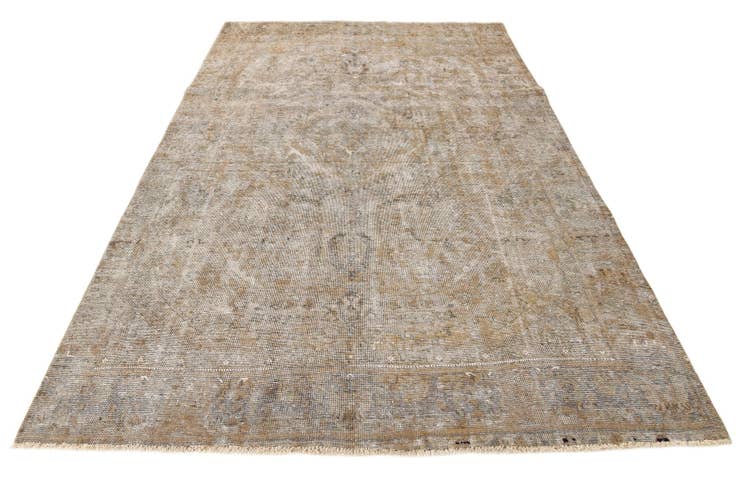 Detail image of 6' 2 x 9' 7 Hand Knotted Ultra Vintage Persian Wool Rug