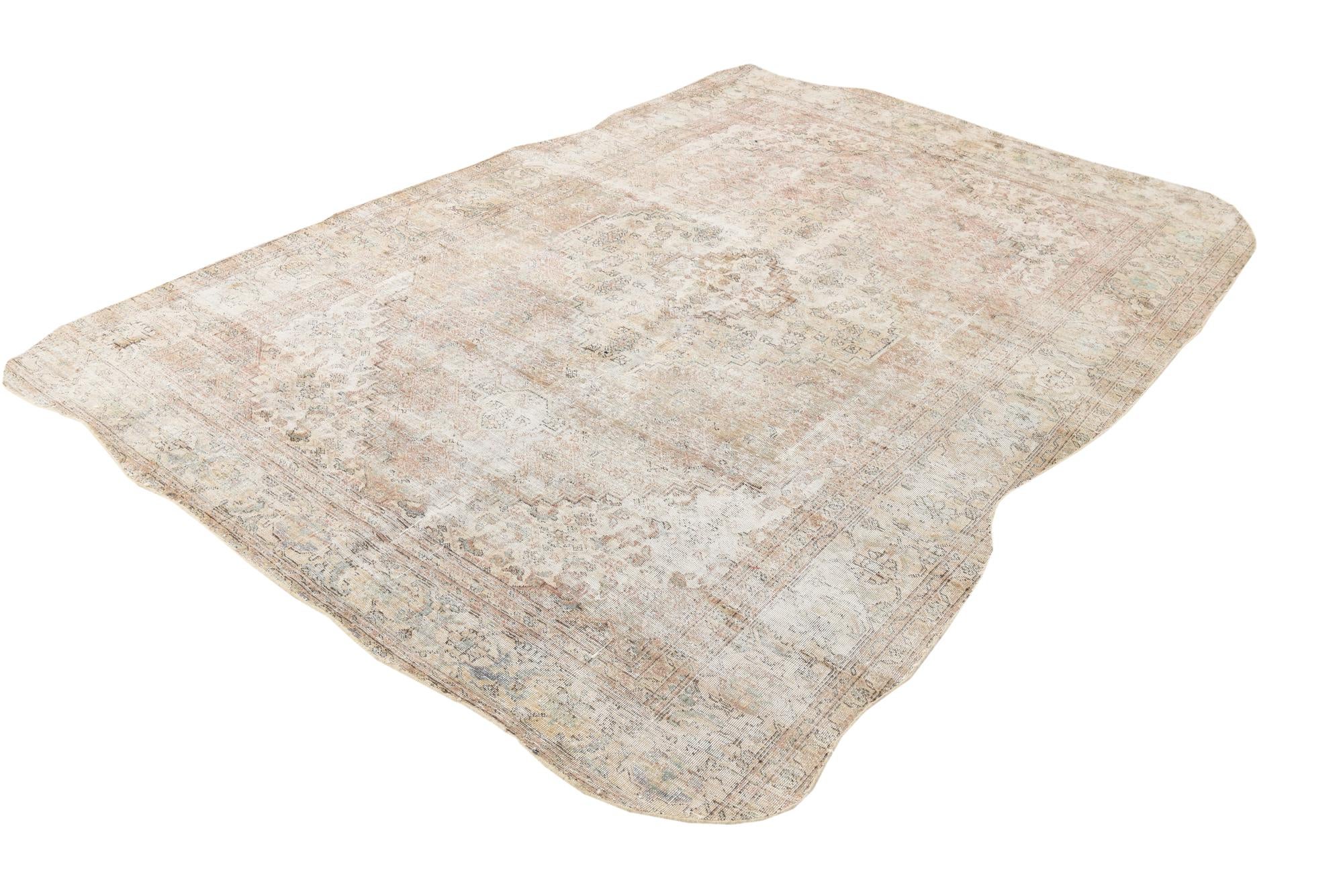 6' 2 x 9' 4 Hand Knotted Ultra Vintage Persian Wool Rug