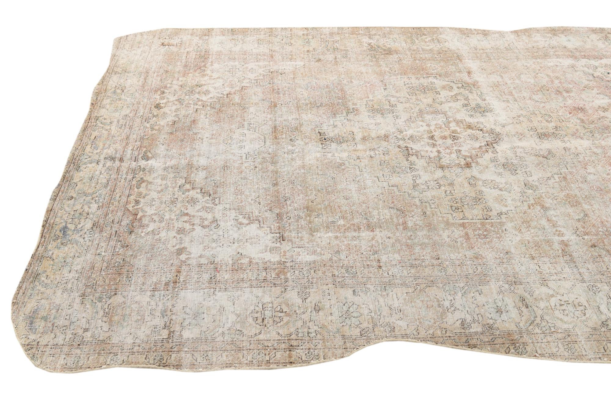 6' 2 x 9' 4 Hand Knotted Ultra Vintage Persian Wool Rug