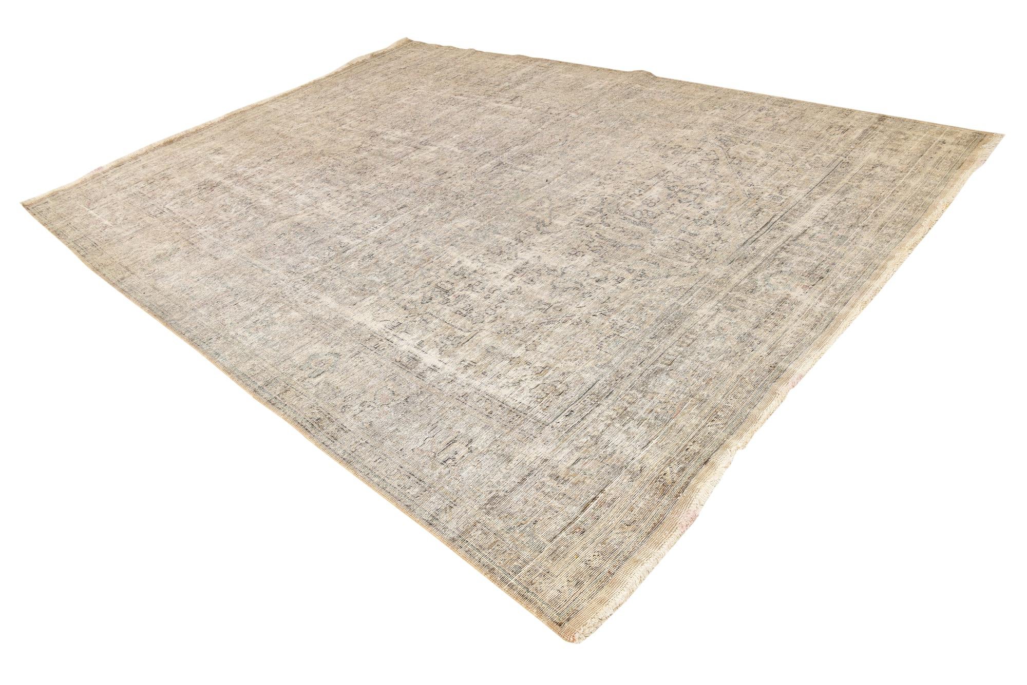 9' 6 x 12' 10 Hand Knotted Ultra Vintage Persian Wool Rug