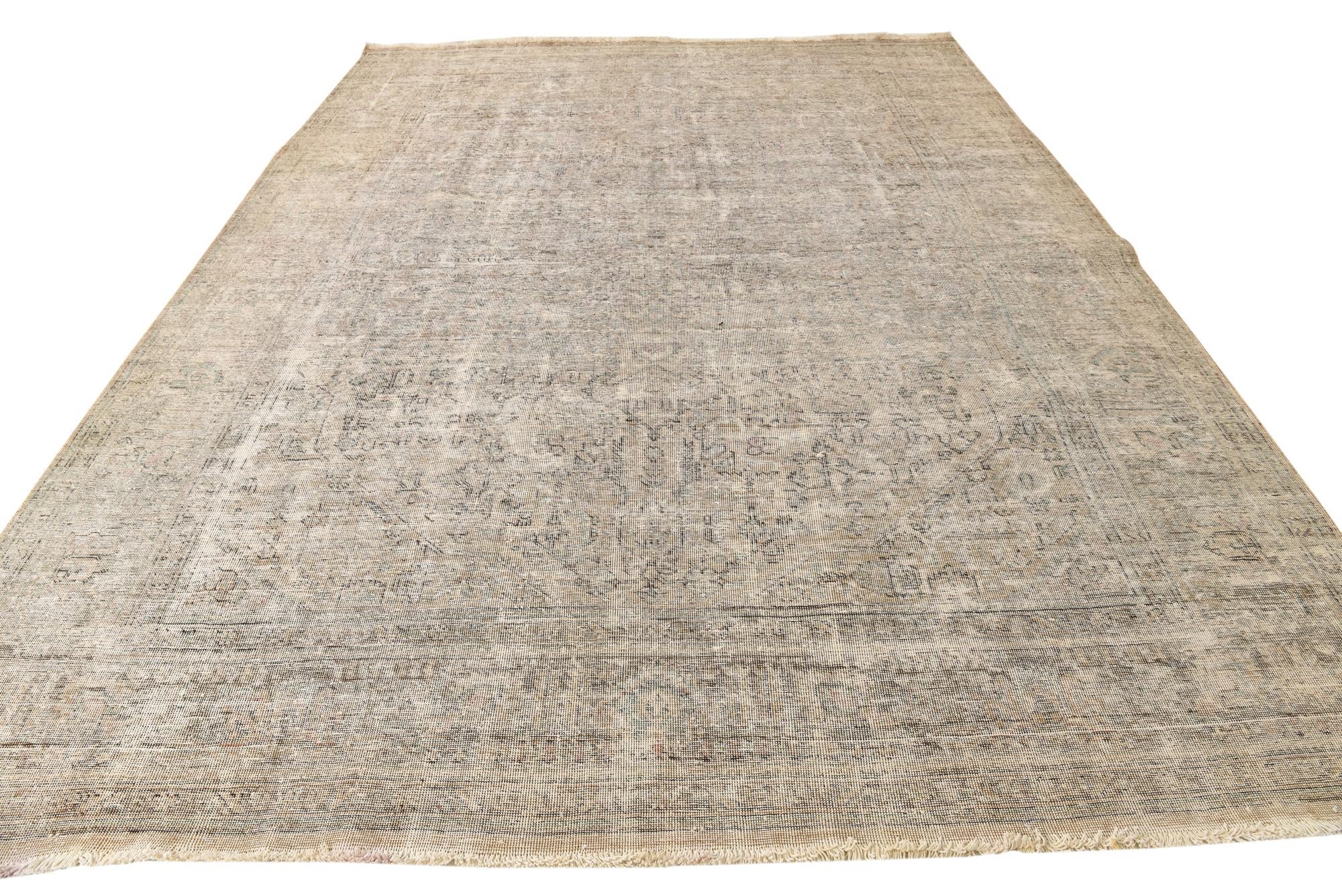 9' 6 x 12' 10 Hand Knotted Ultra Vintage Persian Wool Rug