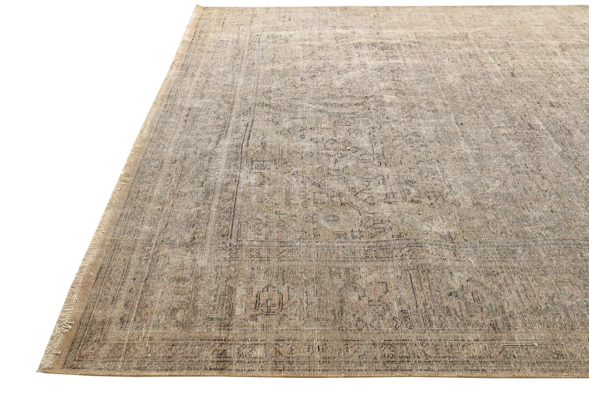 9' 6 x 12' 10 Hand Knotted Ultra Vintage Persian Wool Rug