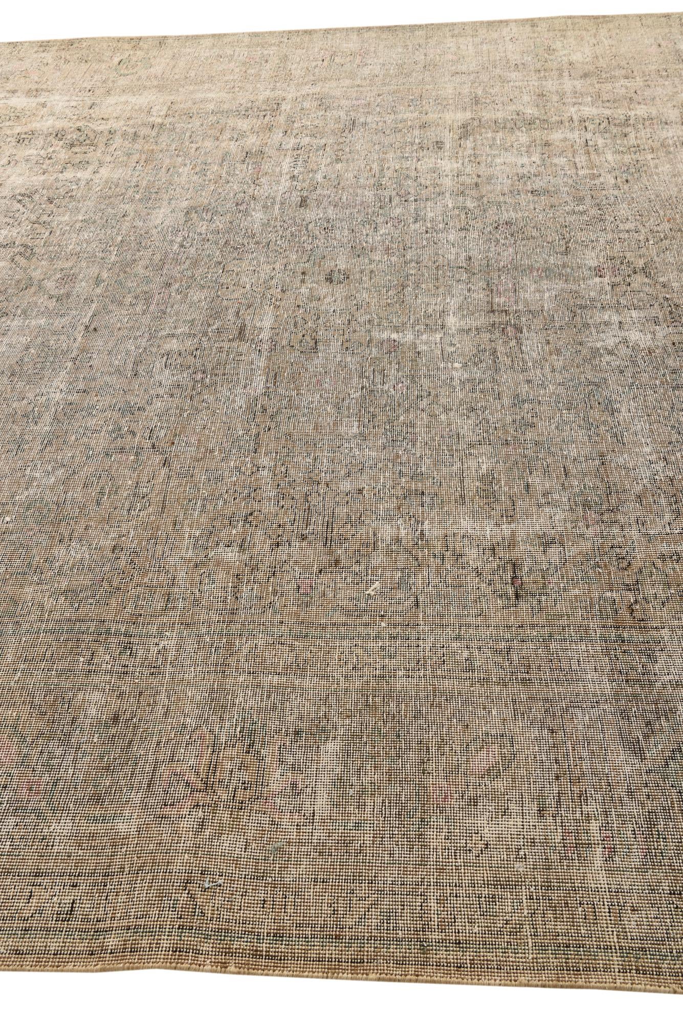 9' 6 x 12' 10 Hand Knotted Ultra Vintage Persian Wool Rug