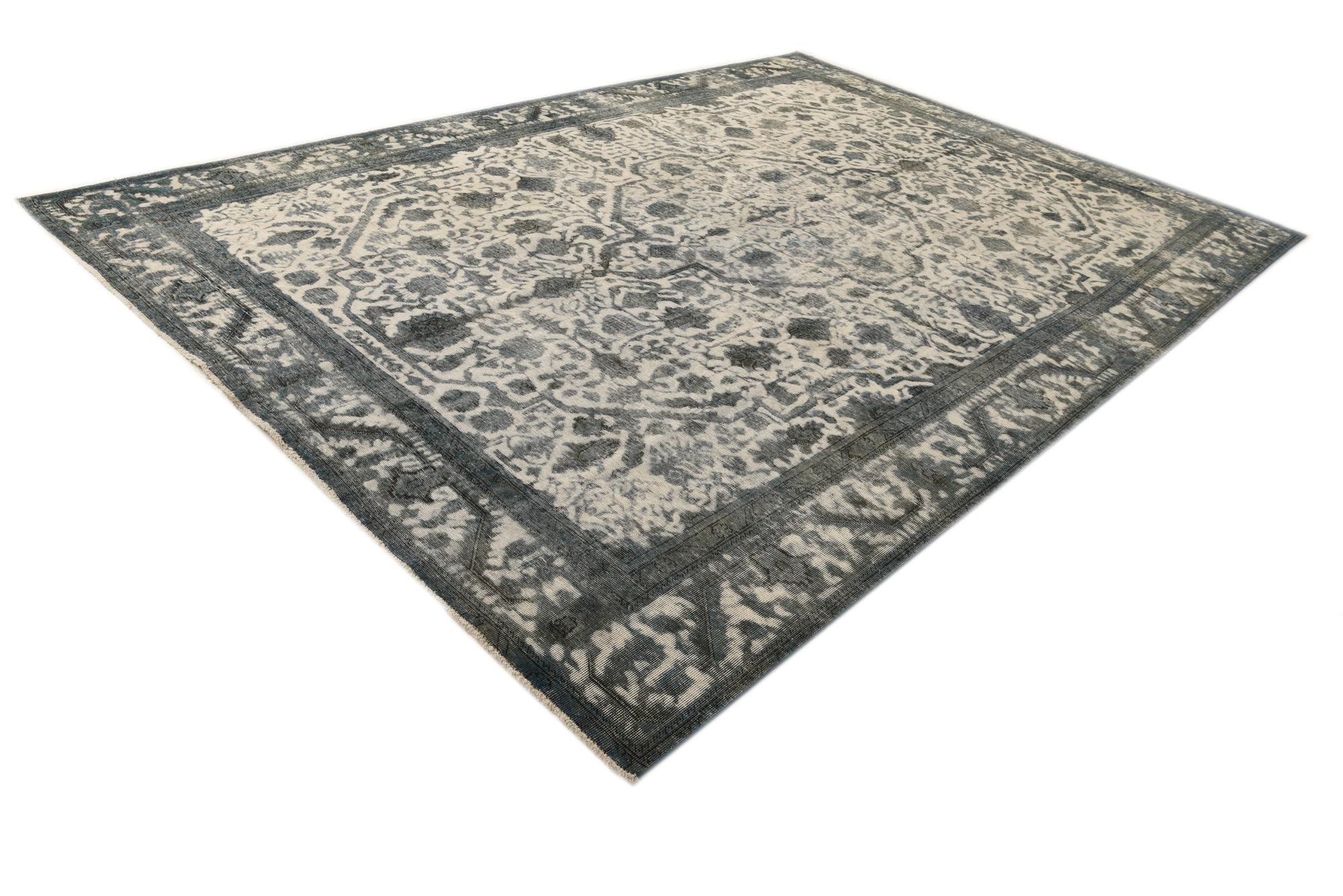 9' 2 x 12' 11 Hand Knotted Ultra Vintage Persian Wool Rug