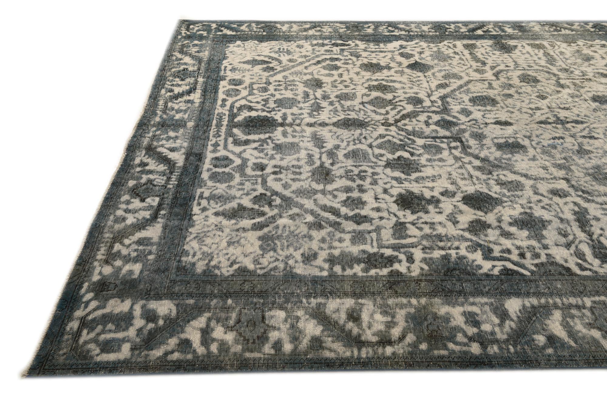 9' 2 x 12' 11 Hand Knotted Ultra Vintage Persian Wool Rug