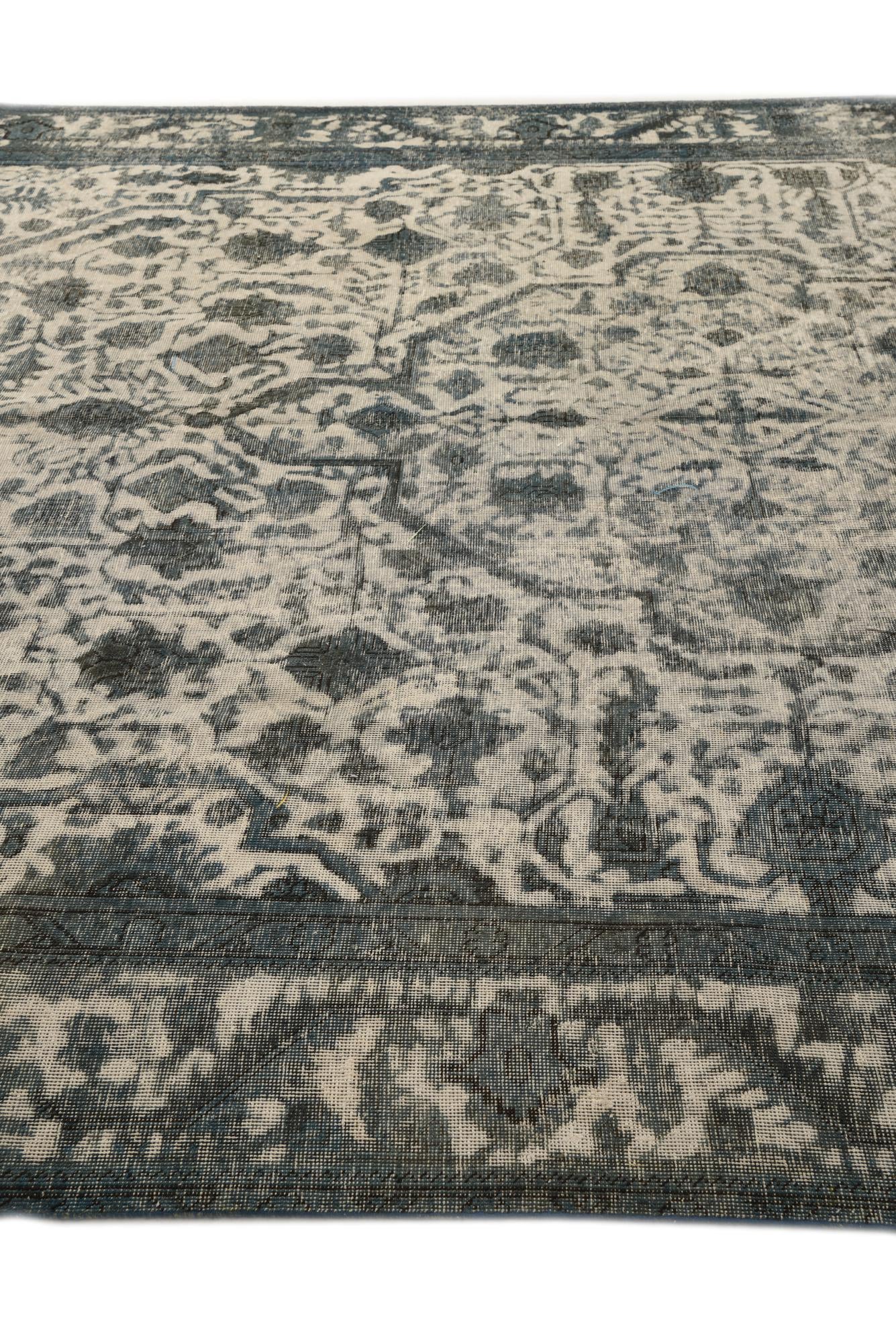 9' 2 x 12' 11 Hand Knotted Ultra Vintage Persian Wool Rug